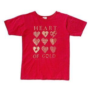 90s Vintage Heart of Gold T-shirt Marci Lipman Canada Metallic Hearts Graphic.